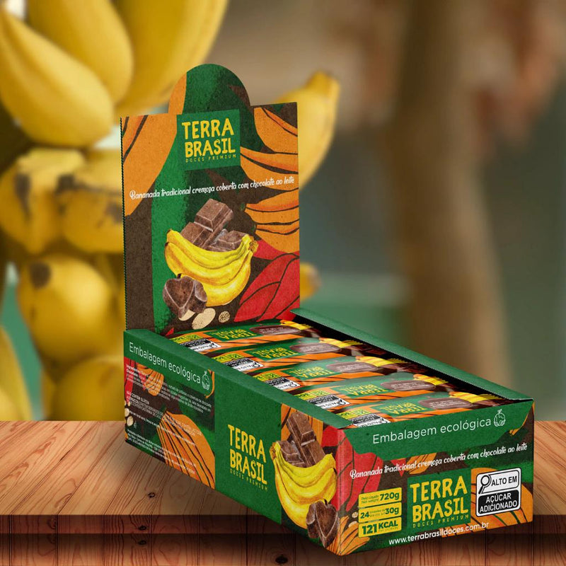 Banana snack milk chocolate display - 30gr